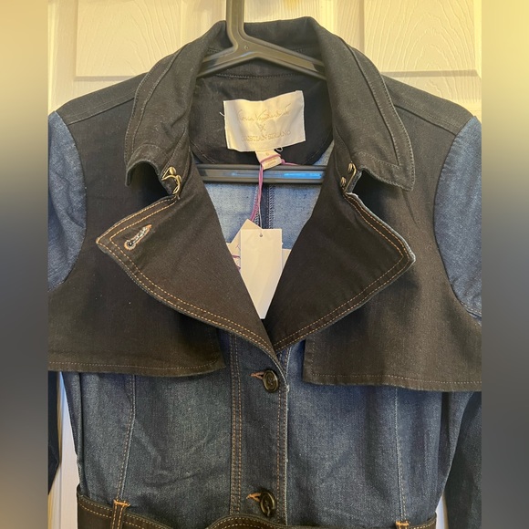 🔴SOLD🔴 GLORIA VANDERBILT X CHRISTIAN SIRIANO DENIM TRENCH JACKET 🧥 - Picture 7 of 9